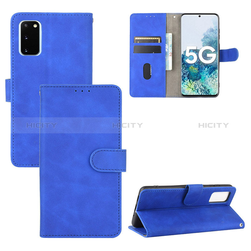 Handytasche Stand Schutzhülle Flip Leder Hülle L03Z für Samsung Galaxy S20 FE 4G Blau Plus