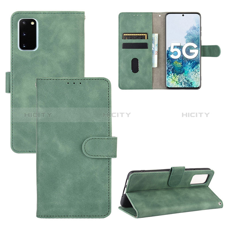 Handytasche Stand Schutzhülle Flip Leder Hülle L03Z für Samsung Galaxy S20 FE 4G Grün Plus