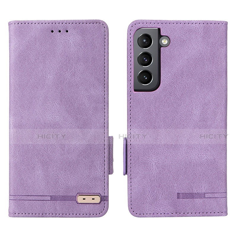 Handytasche Stand Schutzhülle Flip Leder Hülle L03Z für Samsung Galaxy S21 5G Violett