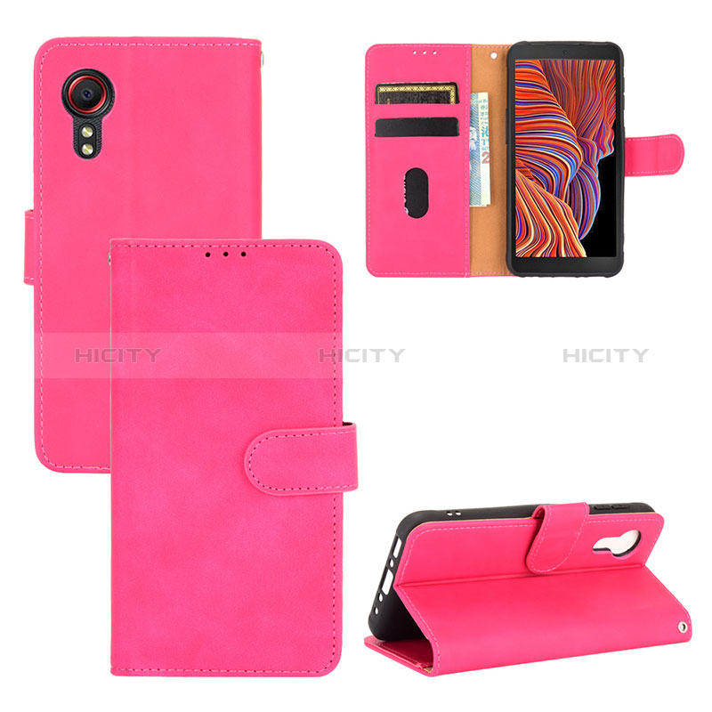 Handytasche Stand Schutzhülle Flip Leder Hülle L03Z für Samsung Galaxy XCover 5 SM-G525F Pink Plus