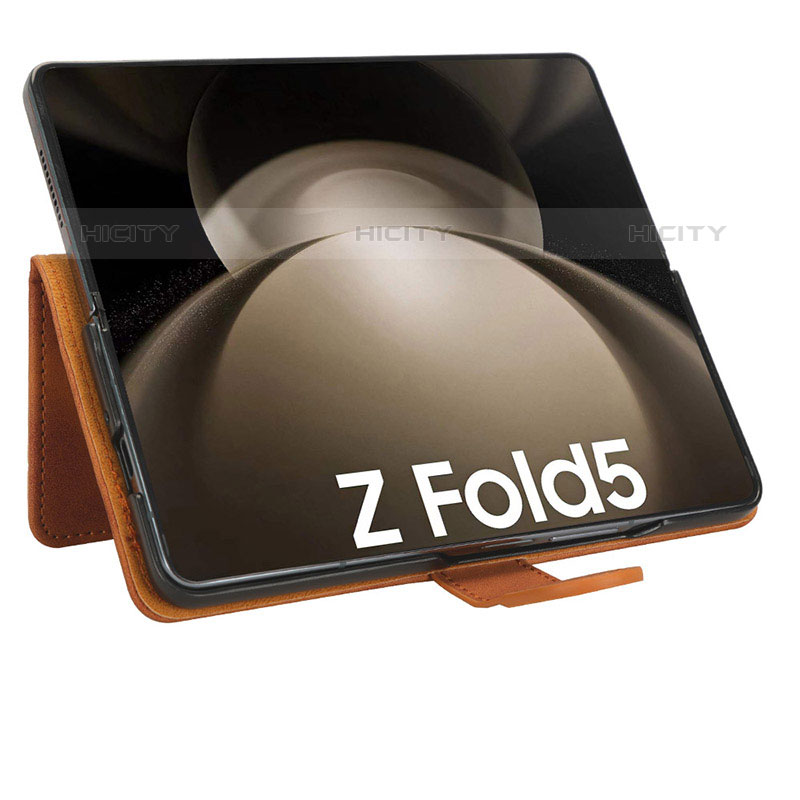 Handytasche Stand Schutzhülle Flip Leder Hülle L03Z für Samsung Galaxy Z Fold5 5G groß