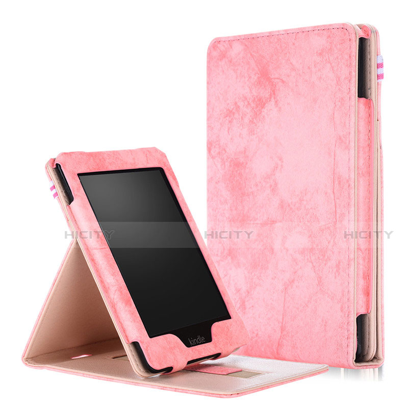 Handytasche Stand Schutzhülle Flip Leder Hülle L04 für Amazon Kindle Paperwhite 6 inch Rosa