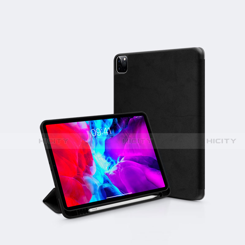 Handytasche Stand Schutzhülle Flip Leder Hülle L04 für Apple iPad Pro 12.9 (2021) Schwarz Plus