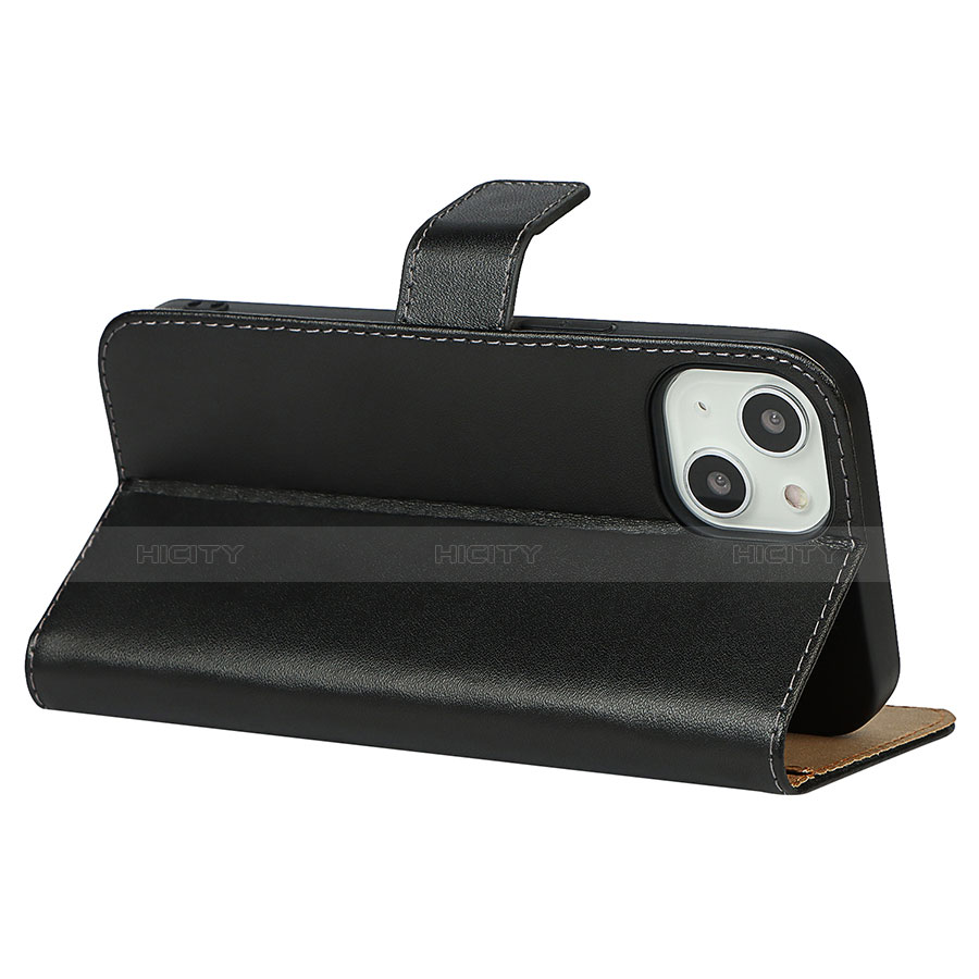 Handytasche Stand Schutzhülle Flip Leder Hülle L04 für Apple iPhone 13 Mini Schwarz