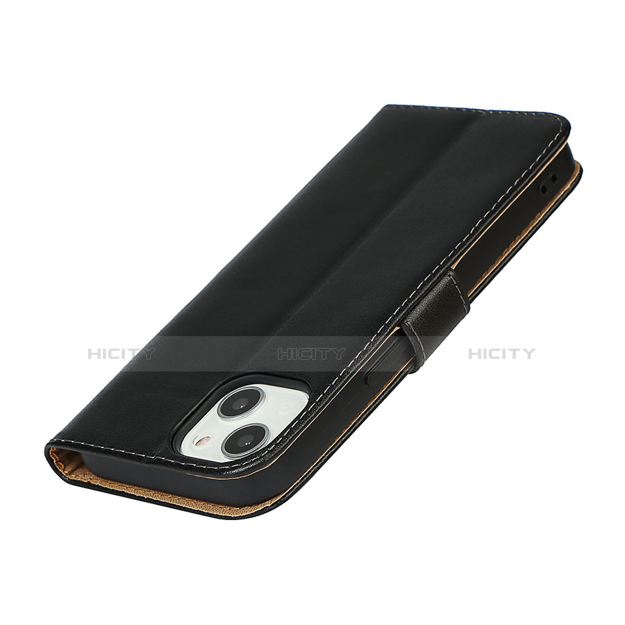 Handytasche Stand Schutzhülle Flip Leder Hülle L04 für Apple iPhone 13 Mini Schwarz