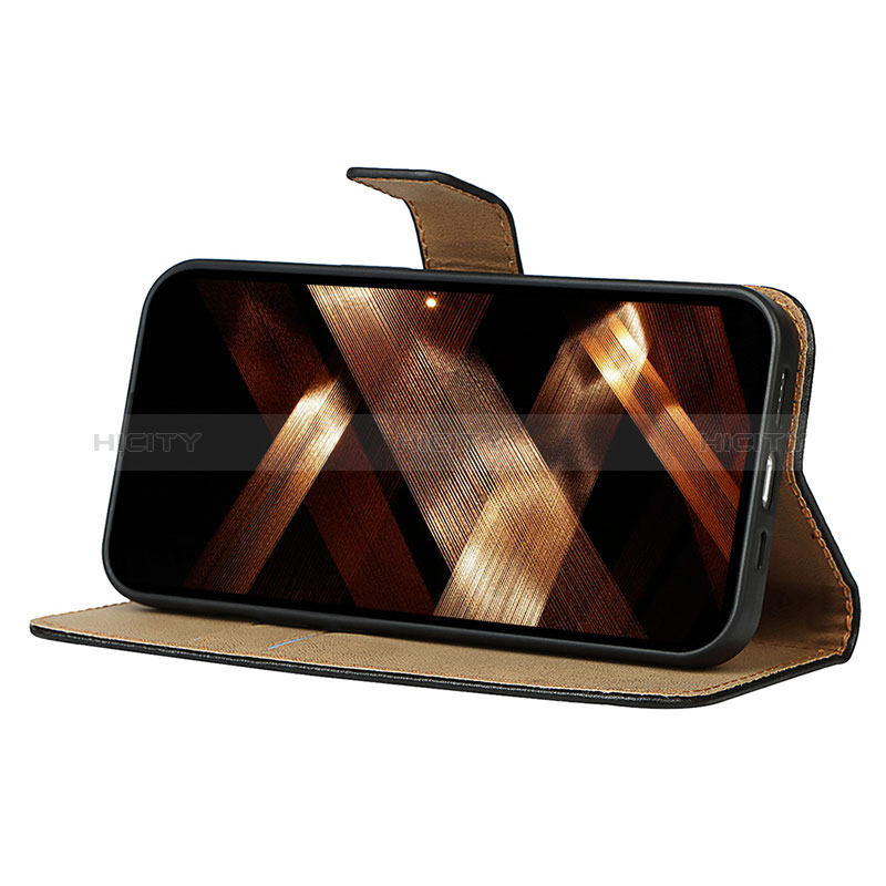 Handytasche Stand Schutzhülle Flip Leder Hülle L04 für Apple iPhone 14 Pro Max Schwarz groß