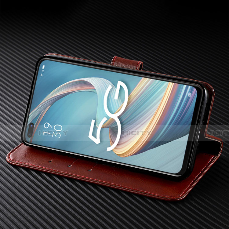 Handytasche Stand Schutzhülle Flip Leder Hülle L04 für Oppo A92s 5G groß