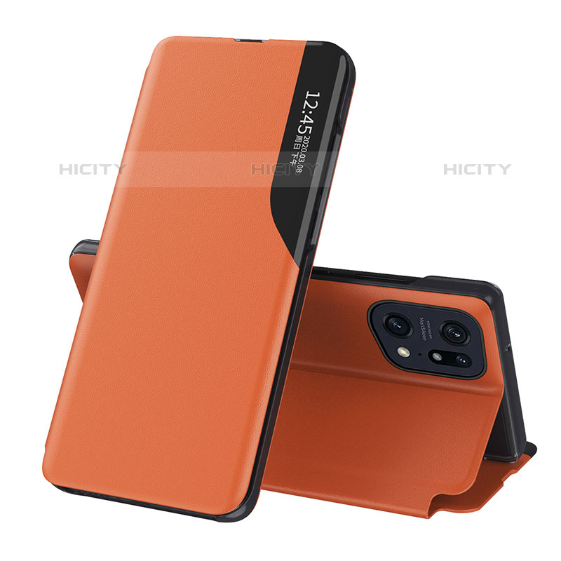 Handytasche Stand Schutzhülle Flip Leder Hülle L04 für Oppo Find X5 Pro 5G Orange Plus