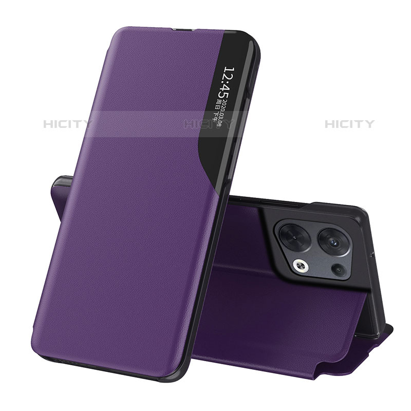 Handytasche Stand Schutzhülle Flip Leder Hülle L04 für Oppo Reno8 5G Violett Plus