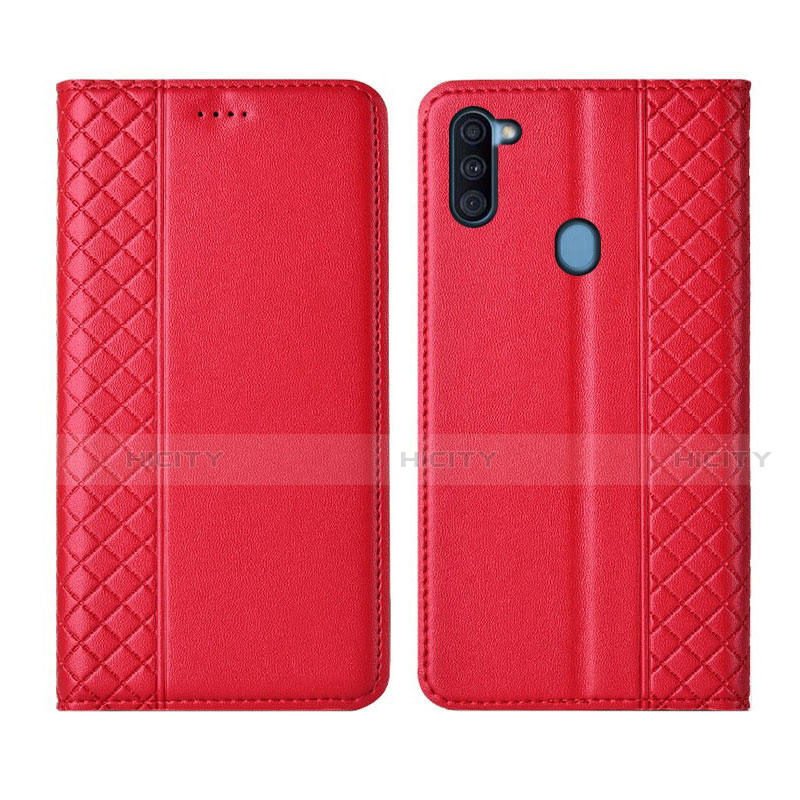 Handytasche Stand Schutzhülle Flip Leder Hülle L04 für Samsung Galaxy A11 Rot Plus