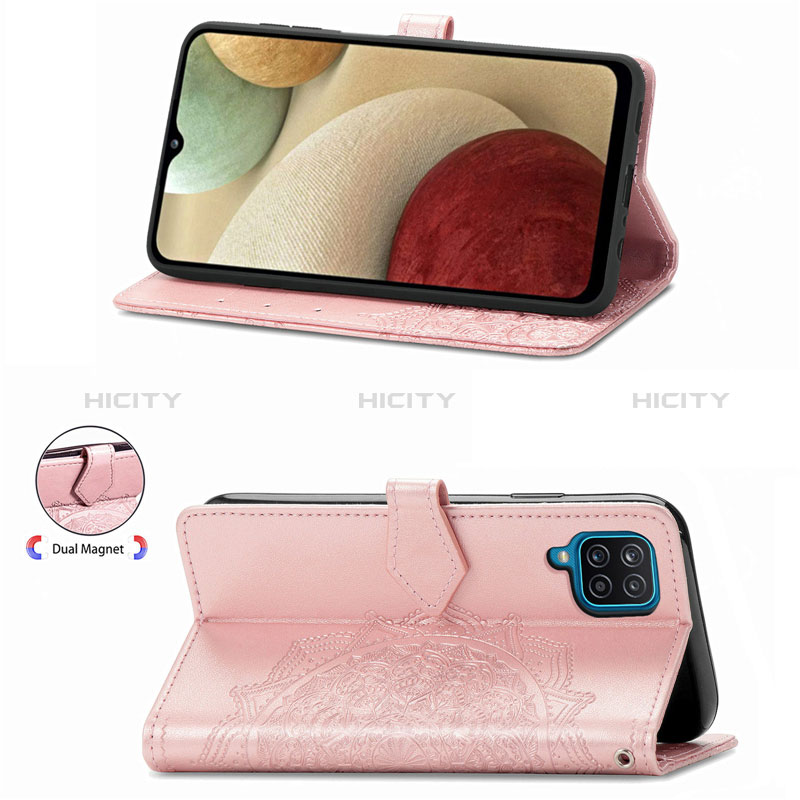 Handytasche Stand Schutzhülle Flip Leder Hülle L04 für Samsung Galaxy A12 5G groß