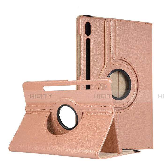 Handytasche Stand Schutzhülle Flip Leder Hülle L04 für Samsung Galaxy Tab S6 10.5 SM-T860 Rosegold