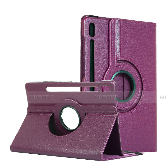 Handytasche Stand Schutzhülle Flip Leder Hülle L04 für Samsung Galaxy Tab S6 10.5 SM-T860 Violett Plus