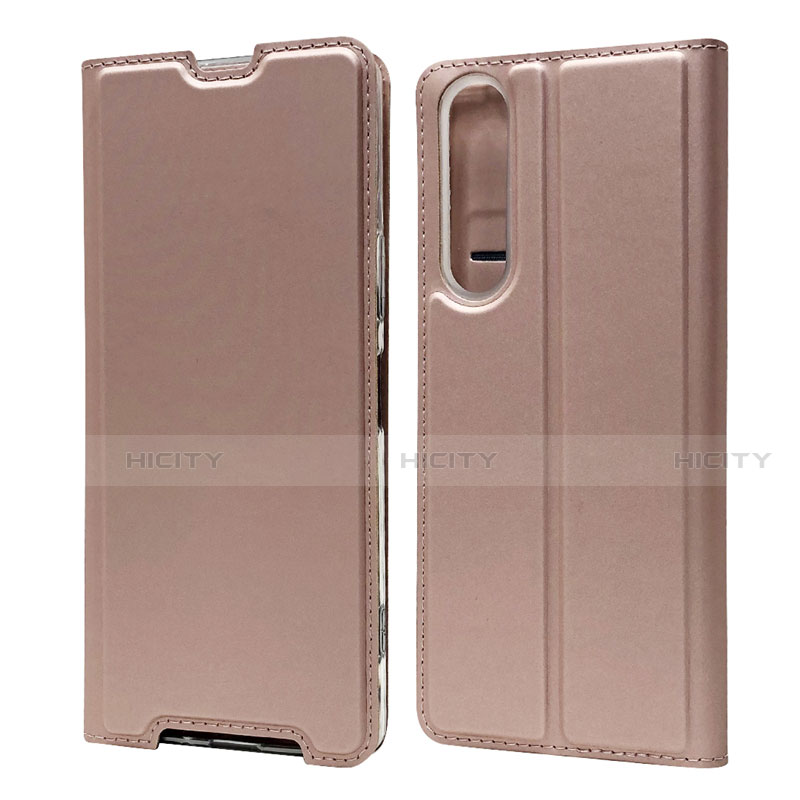 Handytasche Stand Schutzhülle Flip Leder Hülle L04 für Sony Xperia 1 II Rosegold