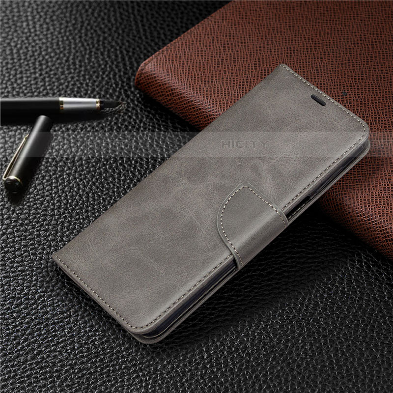 Handytasche Stand Schutzhülle Flip Leder Hülle L04 für Xiaomi Redmi Note 9S Grau