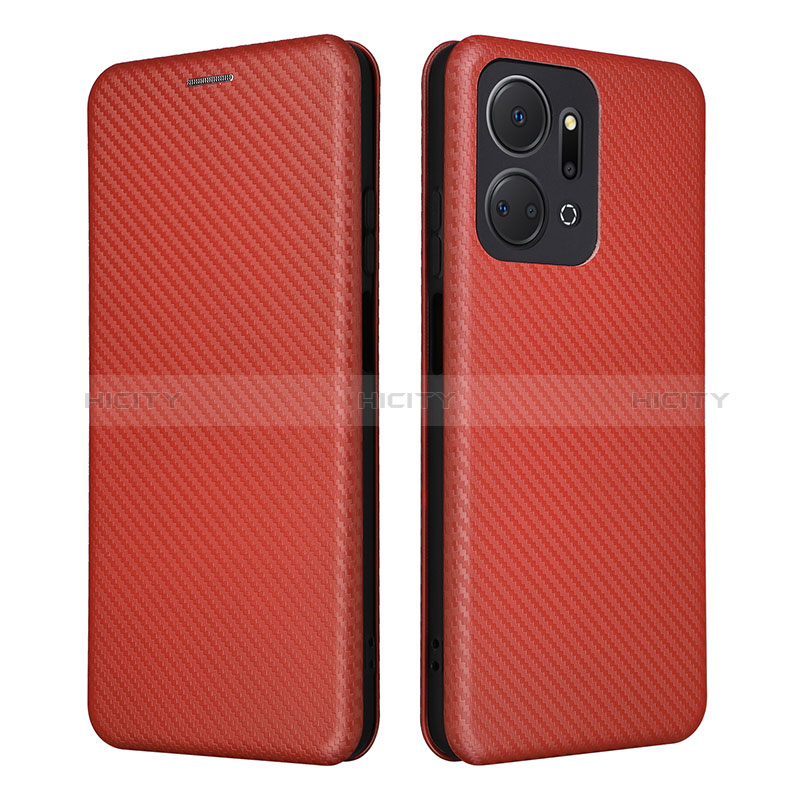 Handytasche Stand Schutzhülle Flip Leder Hülle L04Z für Huawei Honor X7a Rot Plus