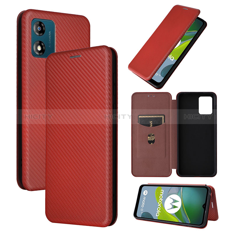 Handytasche Stand Schutzhülle Flip Leder Hülle L04Z für Motorola Moto E13