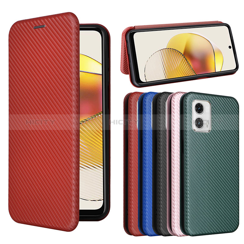 Handytasche Stand Schutzhülle Flip Leder Hülle L04Z für Motorola Moto G53 5G groß