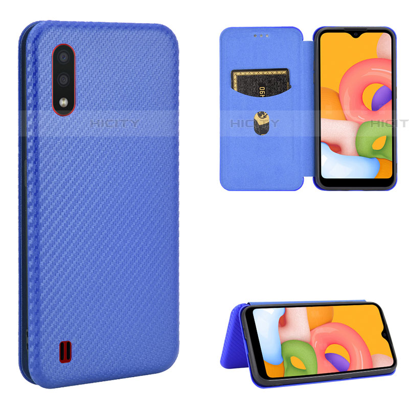 Handytasche Stand Schutzhülle Flip Leder Hülle L04Z für Samsung Galaxy A01 SM-A015 groß