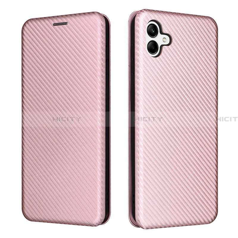 Handytasche Stand Schutzhülle Flip Leder Hülle L04Z für Samsung Galaxy A04 4G Rosegold Plus