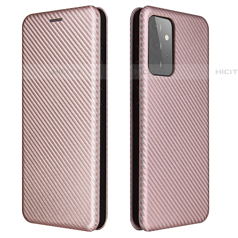 Handytasche Stand Schutzhülle Flip Leder Hülle L04Z für Samsung Galaxy A72 5G Rosegold