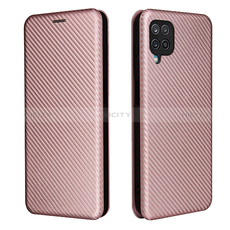 Handytasche Stand Schutzhülle Flip Leder Hülle L04Z für Samsung Galaxy F12 Rosegold Plus