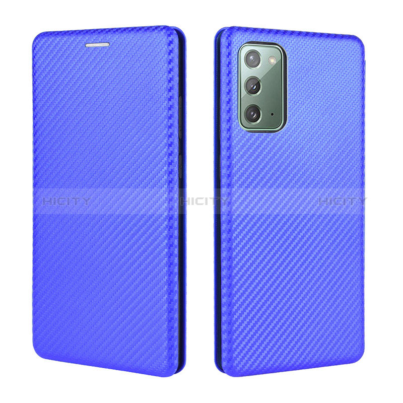Handytasche Stand Schutzhülle Flip Leder Hülle L04Z für Samsung Galaxy Note 20 5G Blau