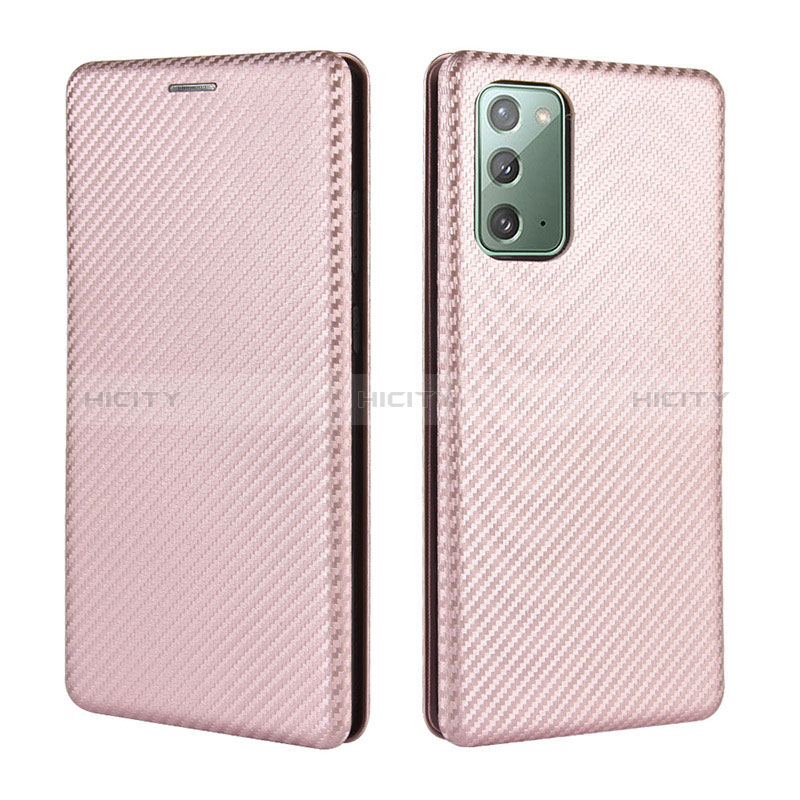 Handytasche Stand Schutzhülle Flip Leder Hülle L04Z für Samsung Galaxy Note 20 5G Rosegold Plus