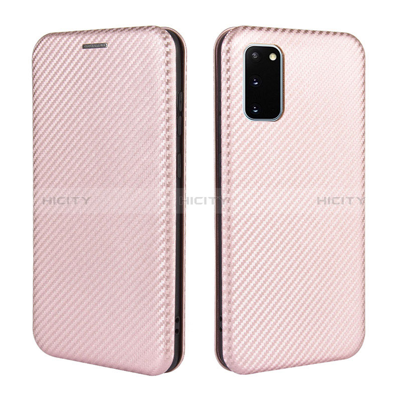 Handytasche Stand Schutzhülle Flip Leder Hülle L04Z für Samsung Galaxy S20 FE 5G Rosegold Plus