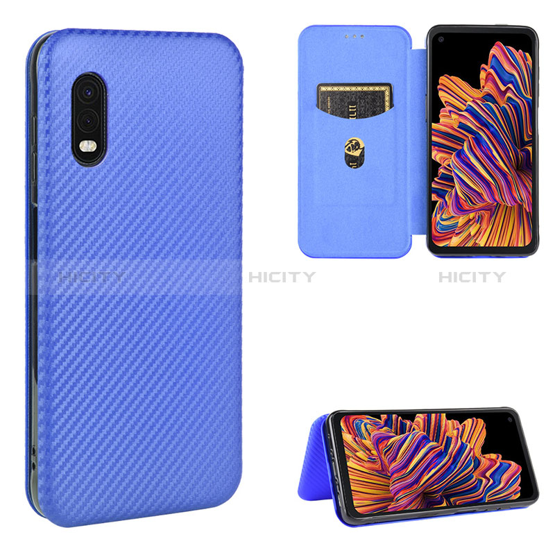 Handytasche Stand Schutzhülle Flip Leder Hülle L04Z für Samsung Galaxy XCover Pro Blau