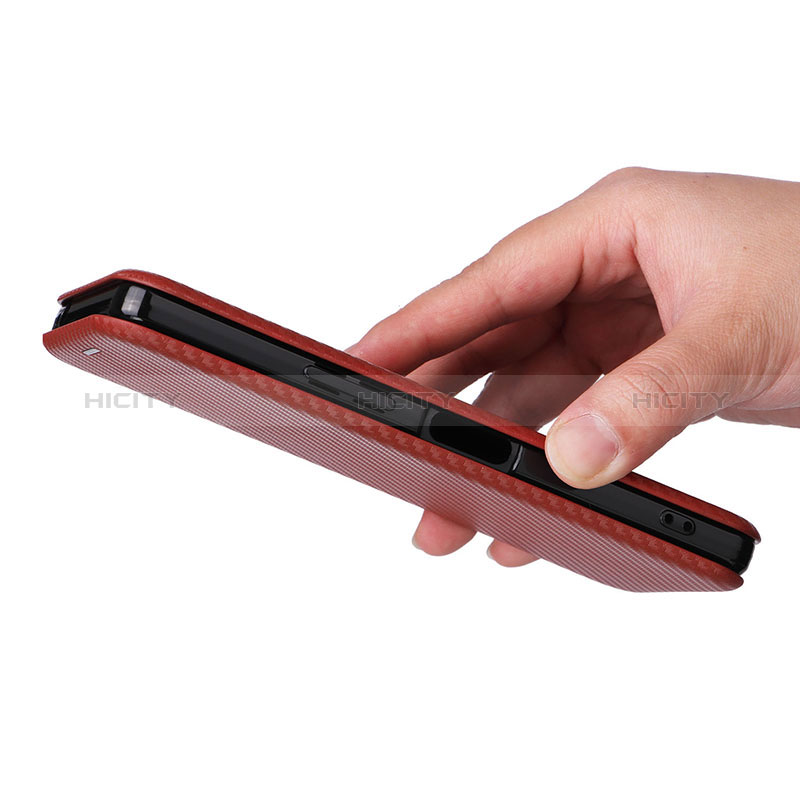 Handytasche Stand Schutzhülle Flip Leder Hülle L04Z für Sharp Aquos R8s groß