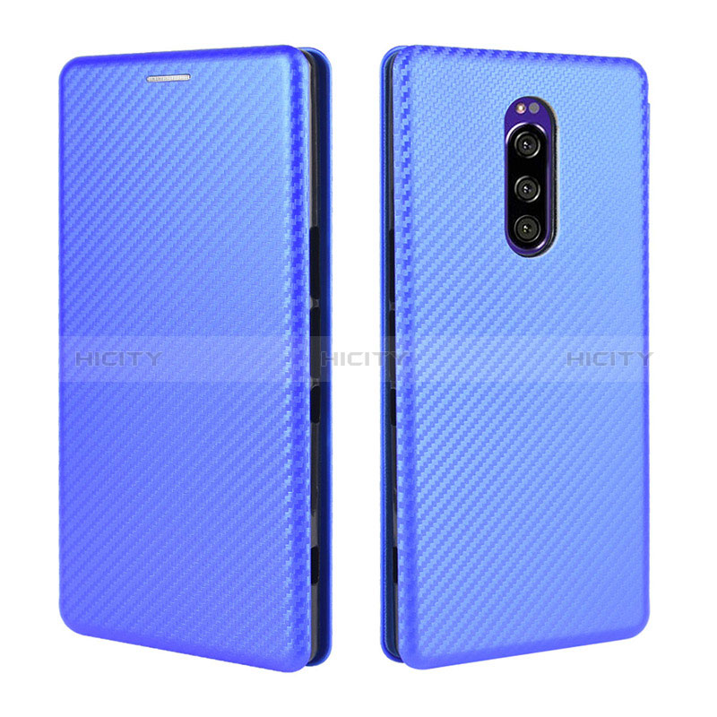 Handytasche Stand Schutzhülle Flip Leder Hülle L04Z für Sony Xperia 1 Blau