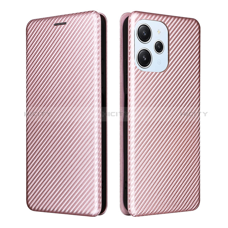 Handytasche Stand Schutzhülle Flip Leder Hülle L04Z für Xiaomi Redmi Note 12R 5G Rosegold Plus