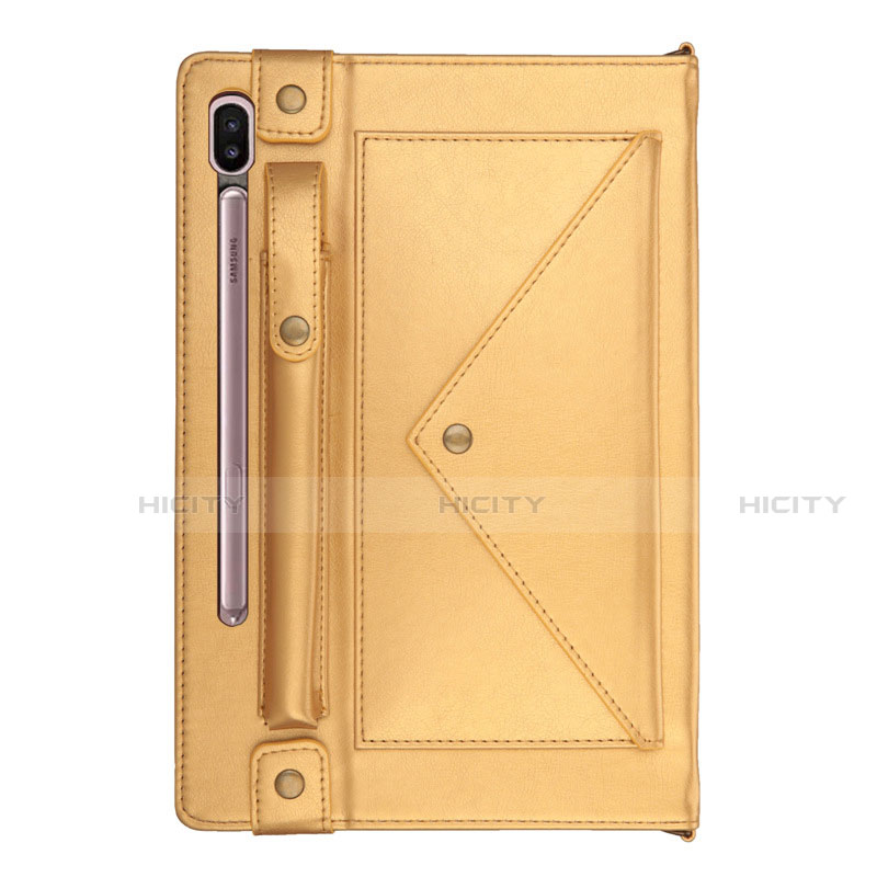 Handytasche Stand Schutzhülle Flip Leder Hülle L05 für Samsung Galaxy Tab S6 10.5 SM-T860 Gold