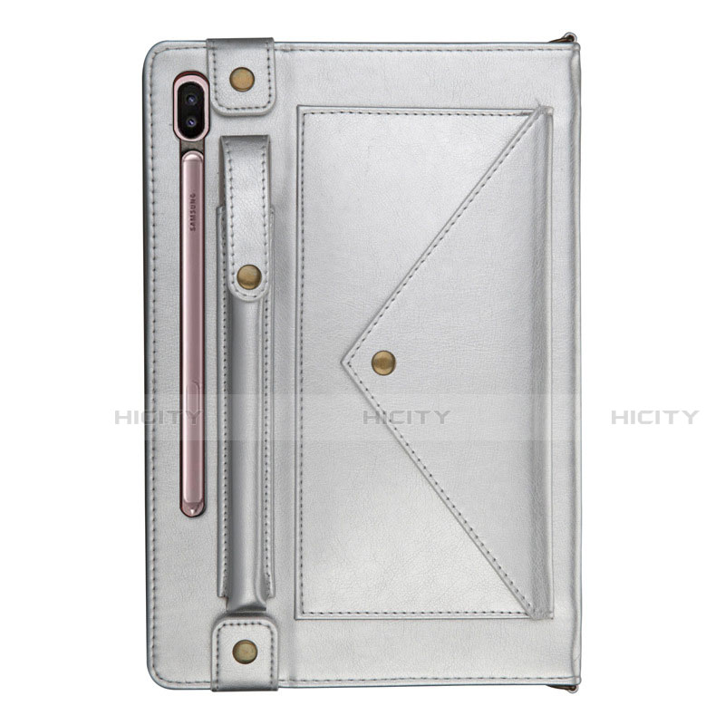 Handytasche Stand Schutzhülle Flip Leder Hülle L05 für Samsung Galaxy Tab S6 10.5 SM-T860 Silber