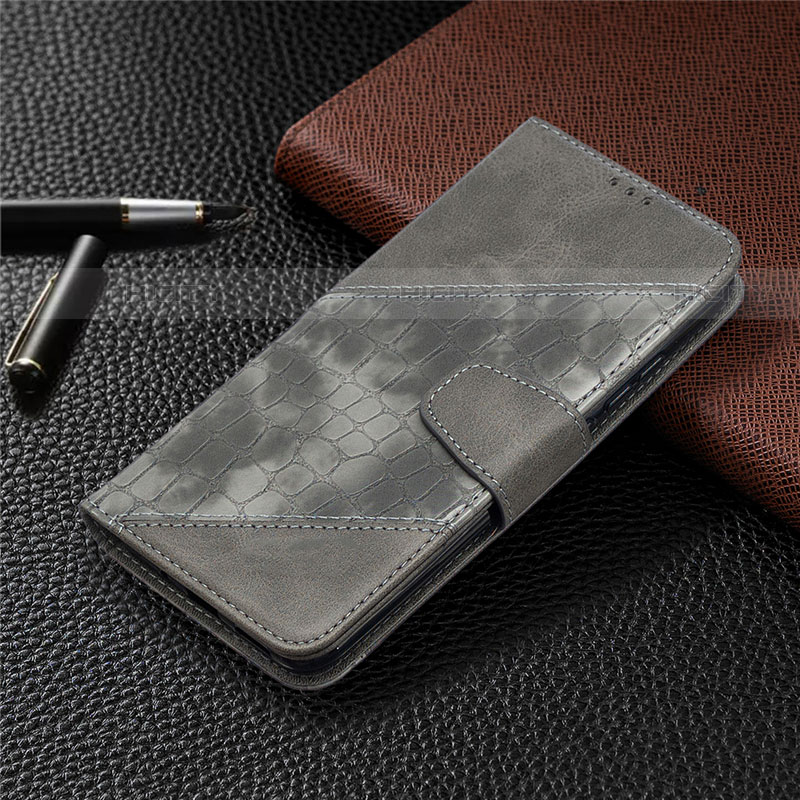 Handytasche Stand Schutzhülle Flip Leder Hülle L05 für Xiaomi Redmi 9 India Grau