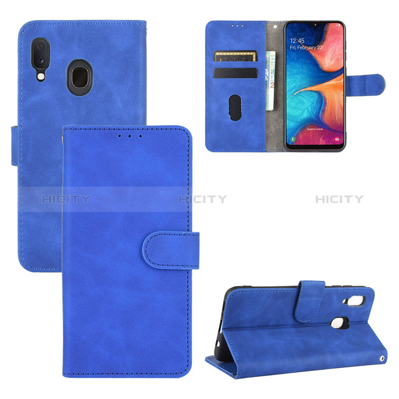 Handytasche Stand Schutzhülle Flip Leder Hülle L05Z für Samsung Galaxy A20 Blau