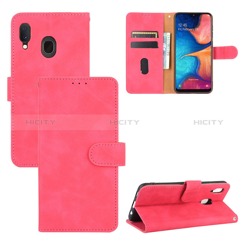 Handytasche Stand Schutzhülle Flip Leder Hülle L05Z für Samsung Galaxy A20 Pink