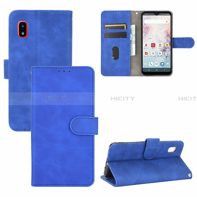 Handytasche Stand Schutzhülle Flip Leder Hülle L05Z für Samsung Galaxy A20 SC-02M SCV46 Blau Plus