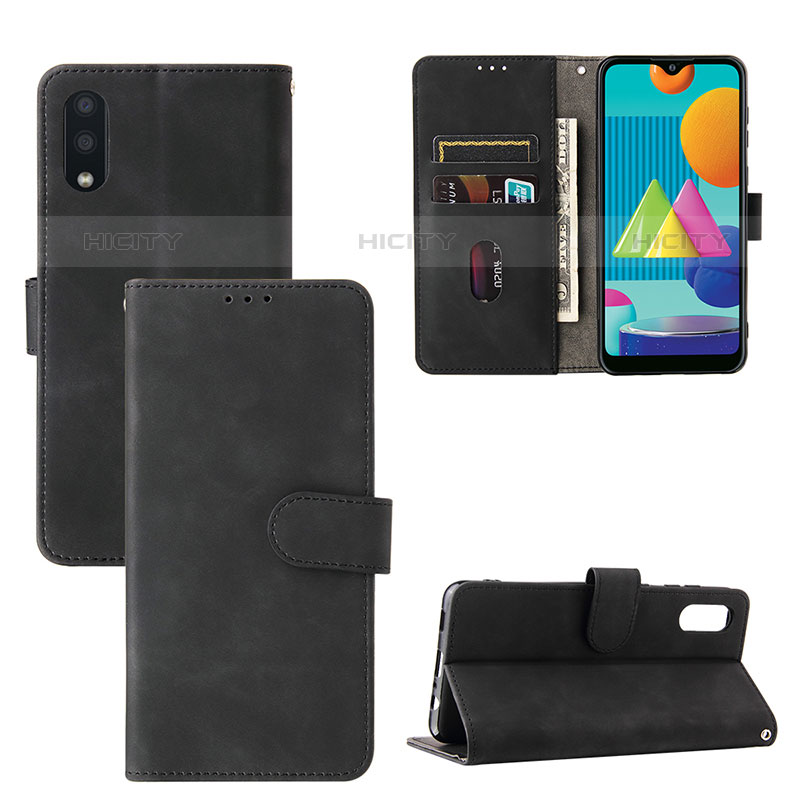 Handytasche Stand Schutzhülle Flip Leder Hülle L05Z für Samsung Galaxy M02 Schwarz