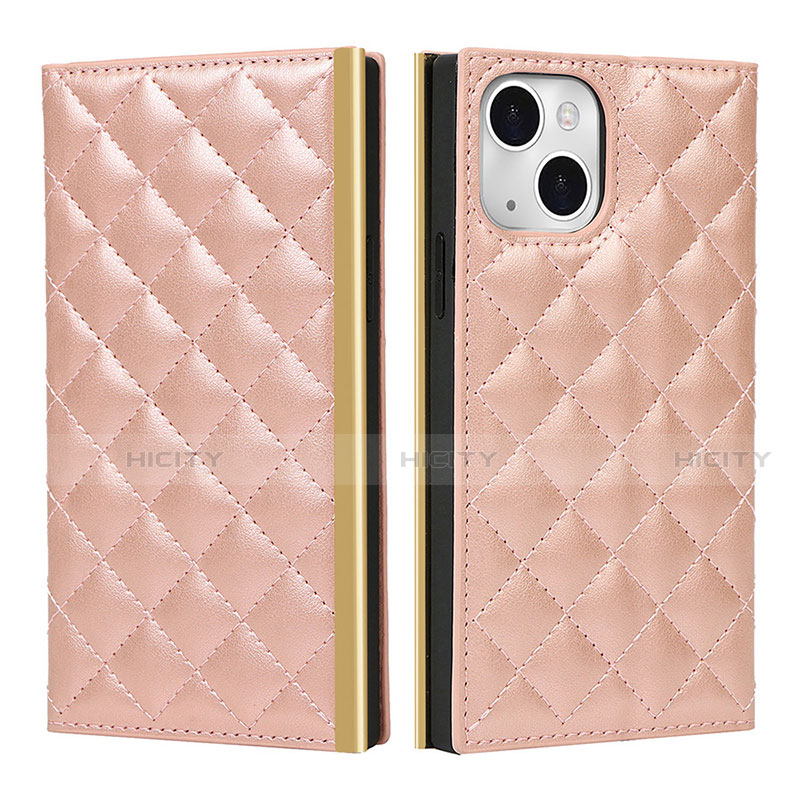 Handytasche Stand Schutzhülle Flip Leder Hülle L06 für Apple iPhone 13 Rosegold Plus