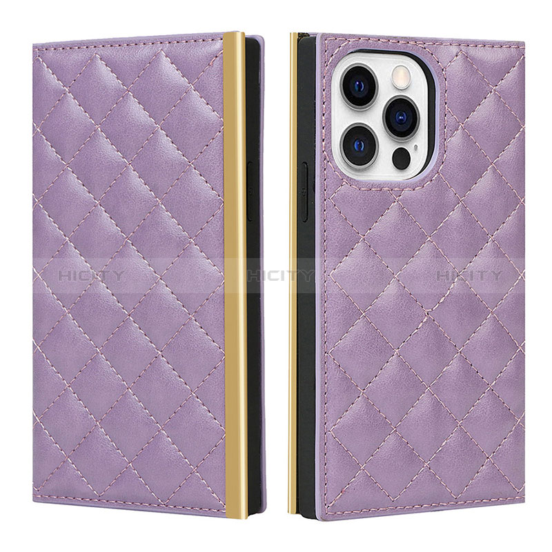 Handytasche Stand Schutzhülle Flip Leder Hülle L06 für Apple iPhone 14 Pro Violett Plus