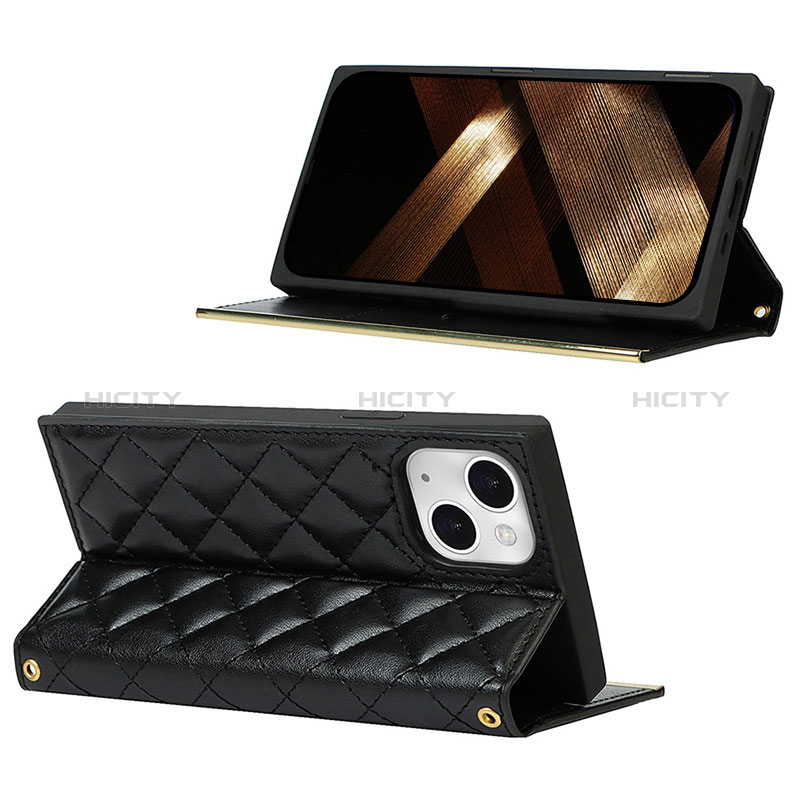 Handytasche Stand Schutzhülle Flip Leder Hülle L06 für Apple iPhone 15 groß