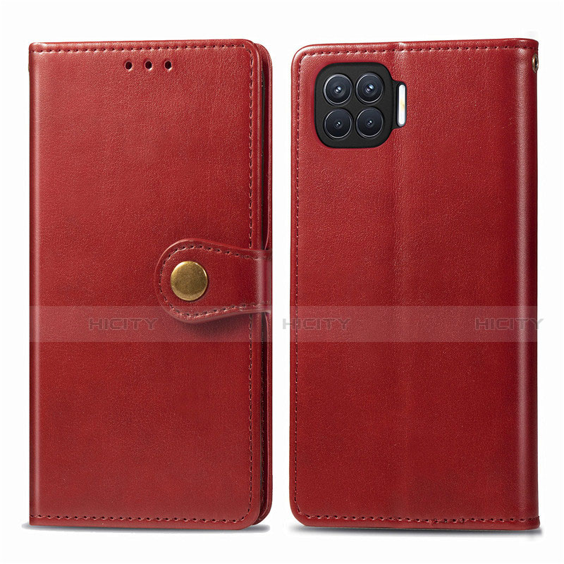 Handytasche Stand Schutzhülle Flip Leder Hülle L06 für Oppo A93 Rot Plus