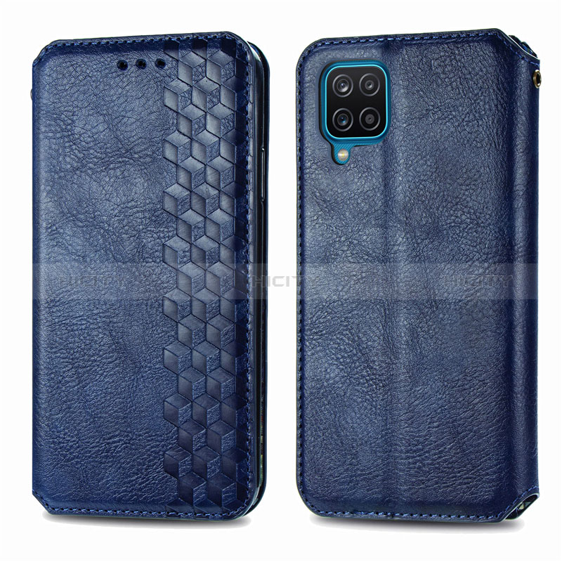 Handytasche Stand Schutzhülle Flip Leder Hülle L06 für Samsung Galaxy A12 5G Blau