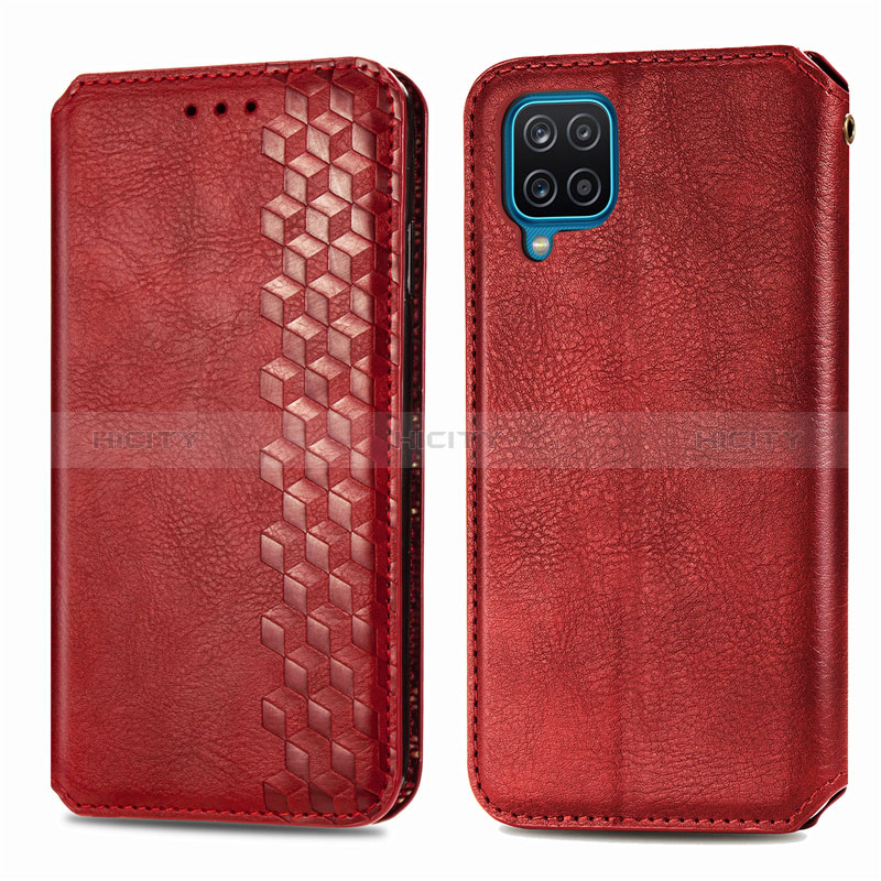 Handytasche Stand Schutzhülle Flip Leder Hülle L06 für Samsung Galaxy F12 Rot Plus