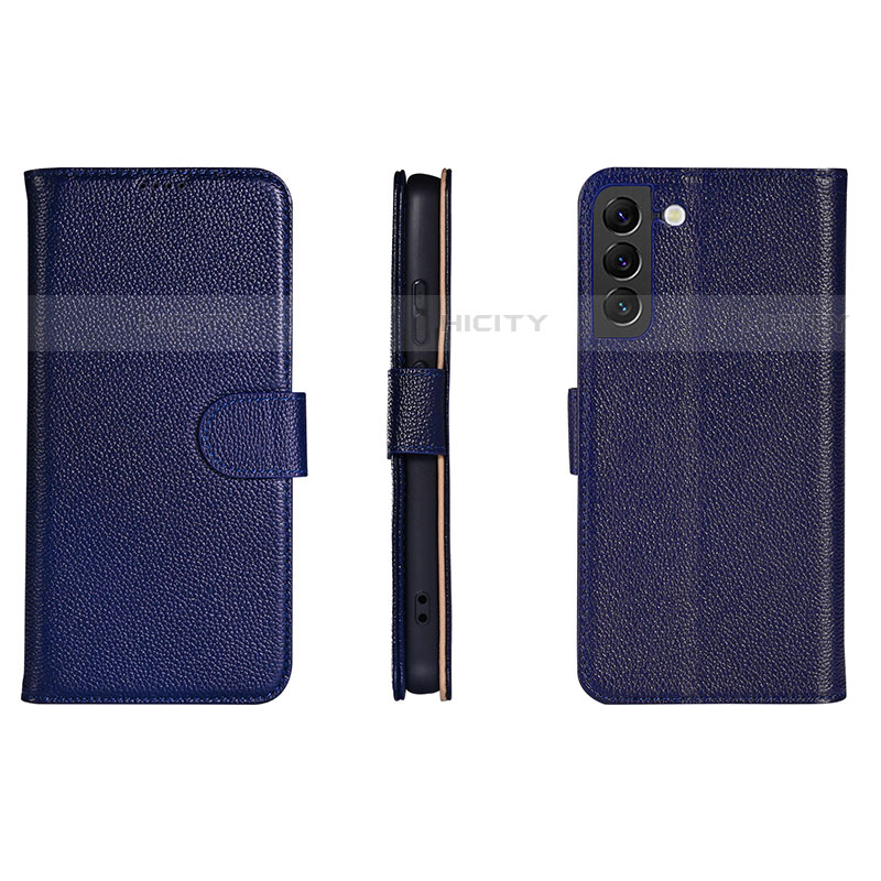 Handytasche Stand Schutzhülle Flip Leder Hülle L06 für Samsung Galaxy S21 Plus 5G Blau Plus