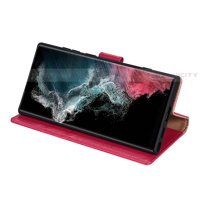 Handytasche Stand Schutzhülle Flip Leder Hülle L06 für Samsung Galaxy S22 Ultra 5G