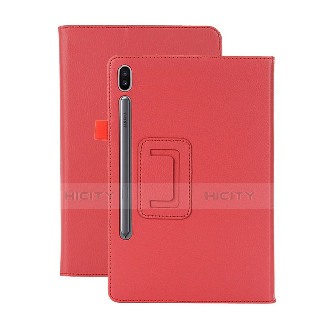 Handytasche Stand Schutzhülle Flip Leder Hülle L06 für Samsung Galaxy Tab S6 10.5 SM-T860 Rot