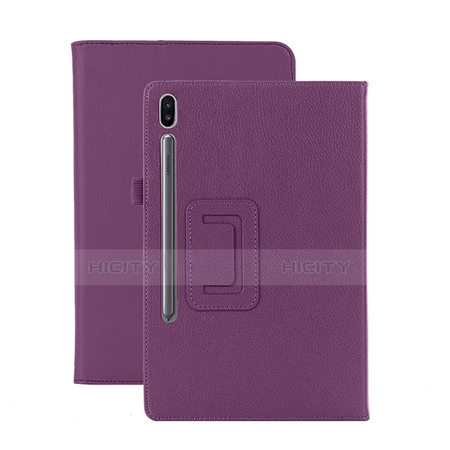 Handytasche Stand Schutzhülle Flip Leder Hülle L06 für Samsung Galaxy Tab S6 10.5 SM-T860 Violett